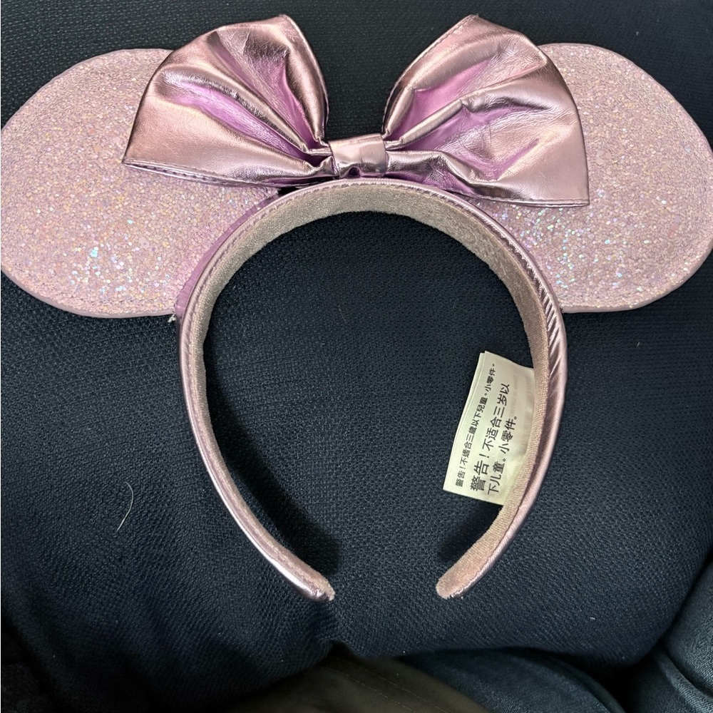 Disney Parks Minnie Mouse Lavender Lilac Ears Sequin Glitter Headband